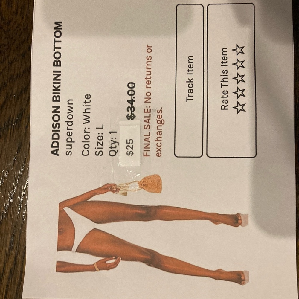 Brand New never worn white bikini bottom